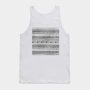 Black White Tribal African Pattern Tank Top